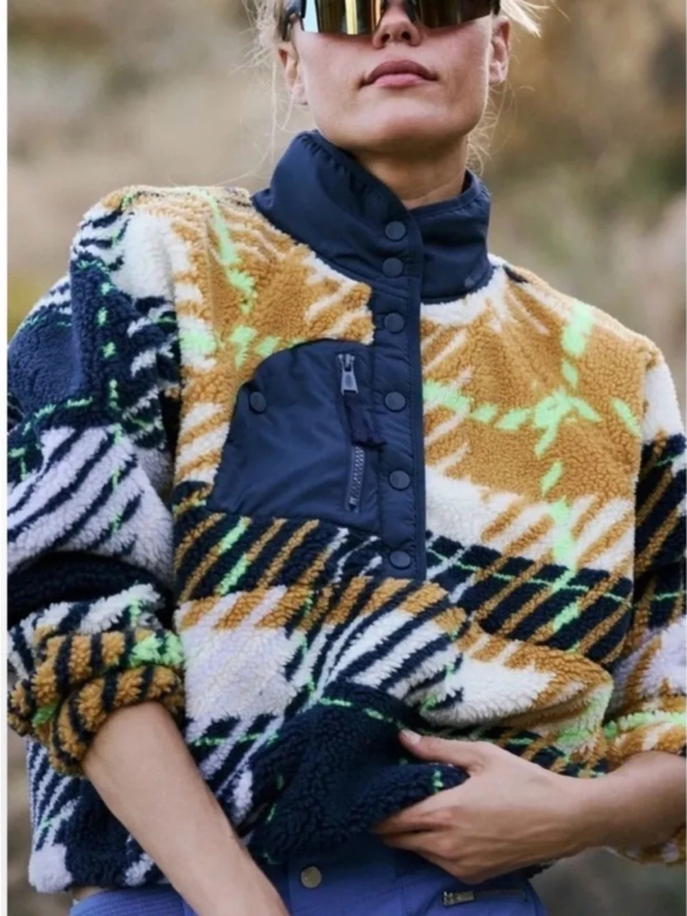 FP Movement by Free People Hit the Slopes Printed Sherpa Jacket - Picture 2 of 7